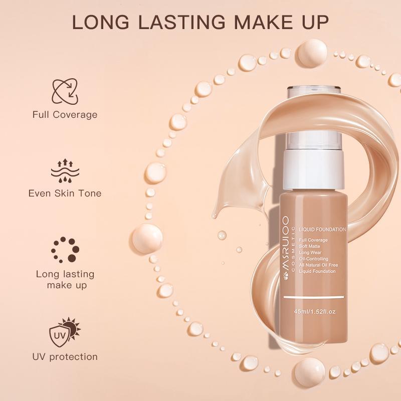 Long-lasting Liquid Foundation, Moisturizing Waterproof Oil Control Concealer Cream, Hydrating and Brightening Concealer Cream for Uneven Skin Tone