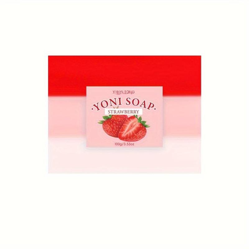 Strawberry Flavor Soap Bar, 2 Counts set Gentle Cleansing Soap Bar for Women, Balances Ph Body Wash Soap