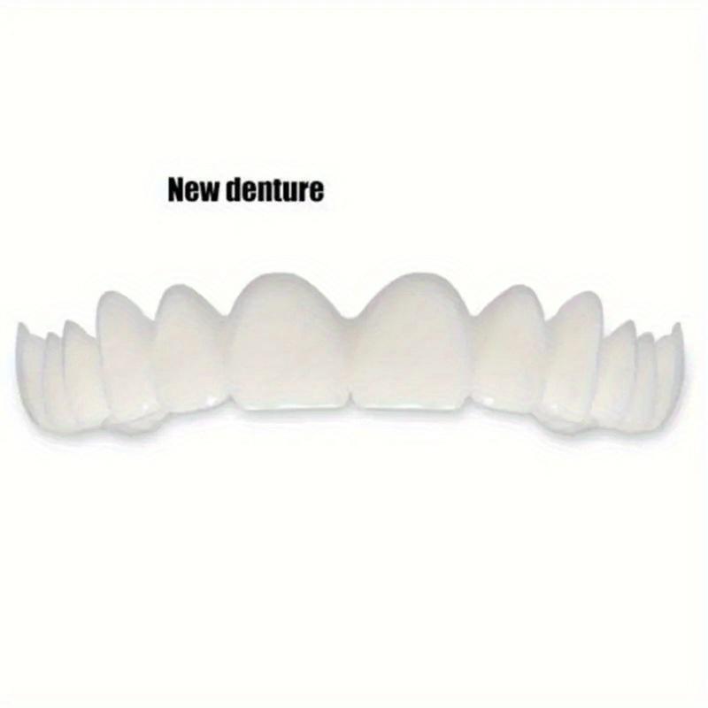 Two boxes of four pieces of fitted veneer dentures, white denture top veneer denture accessories, suitable for men and women