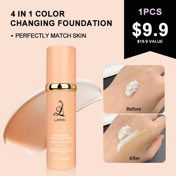 Lanisty  4 in 1 Foundation  Hydration Spf50+ Full Coverage Smart Shade Adjusting Gentle Matte Formula for ALL Skin Concealer Flawless