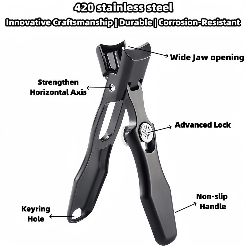 Ultra Sharp 420 Stainless Steel Nail Clippers with Wide Jaw Opening, Toenail Clippers for Thick Nails, Heavy Duty Fingernail Clippers with Catcher for Seniors, Men & Women – Ideal for Ingrown Nails, Manicure & Pedicure, Gift for Her, Nail Care, Nail Art