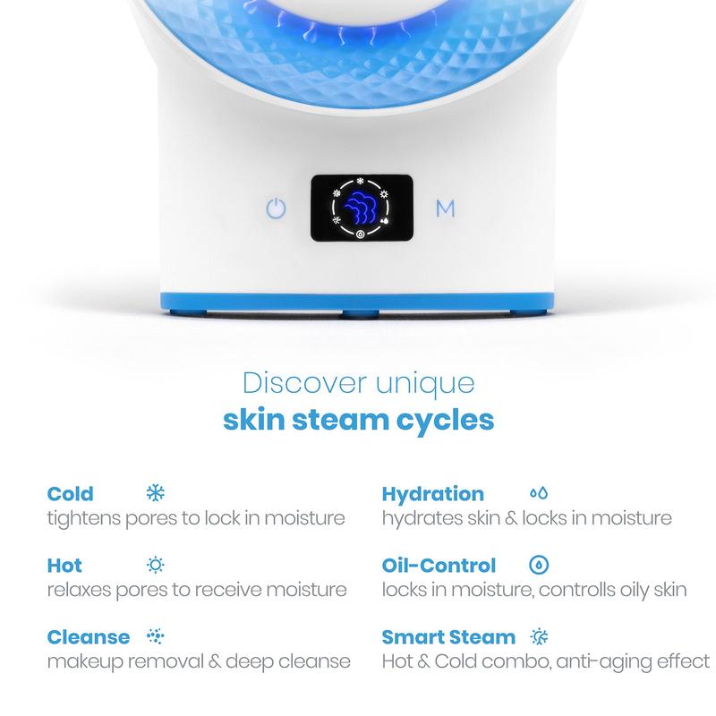 NanoSteamer Clinical 10-in-1 Smart Ionic Facial Steamer with Dual-Nozzle 360-Rotation Treatments and 6 Clinical Modes - Skincare, Aesthetic by Pure Daily Care