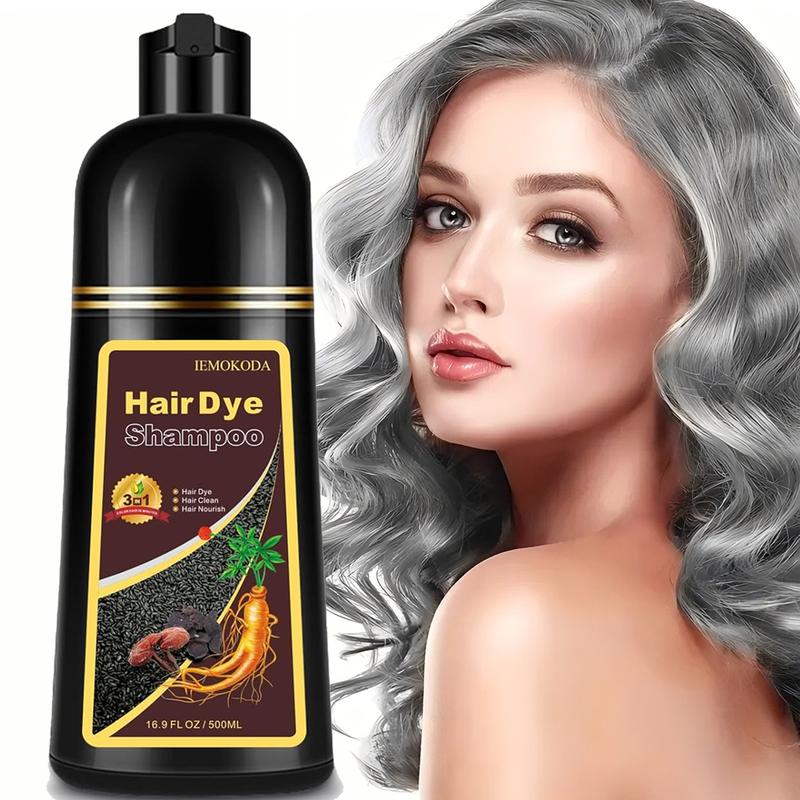 Silver Gray Hair Dye Shampoo for Color Treated Hair, 16.9 Fl Oz (500 ml), Long Lasting, for Coverage, for Women Men, 3IN1 Cubre Canas Haircare