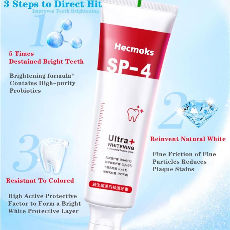 Hecmoks SP-4 Toothpaste: Manage Oral Health, Whiten Teeth, Freshen Breath. Reduces Stains & Maintains Hygiene. Effective Whitening Toothpaste