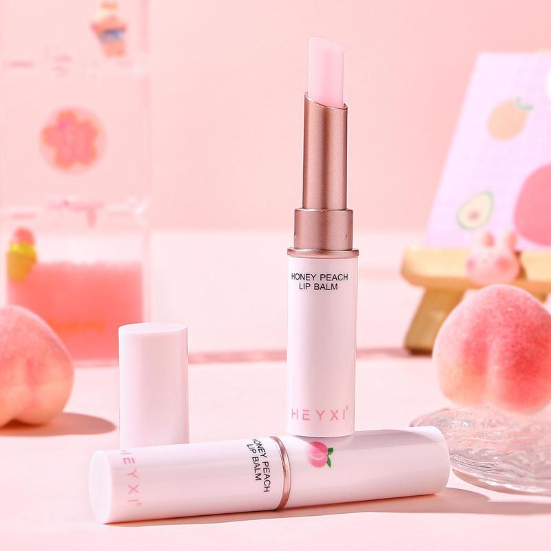 Peach Scent Lip Balm, 2pcs set Moisturizing Lipstick, Hydrating Lip Balm, Nourishing Lip Stick, Lip Makeup Product for Girls & Women