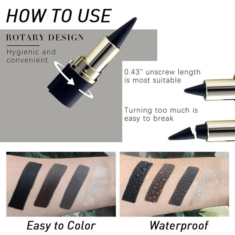 2 Pcs Black Gel Eyeliner,Matte Waterproof Eye Liner Pencils,Eye Black Eyeshadow Stick Makeup, Black EyeLiner Pencils，Delineador De Ojos Contra El Agua