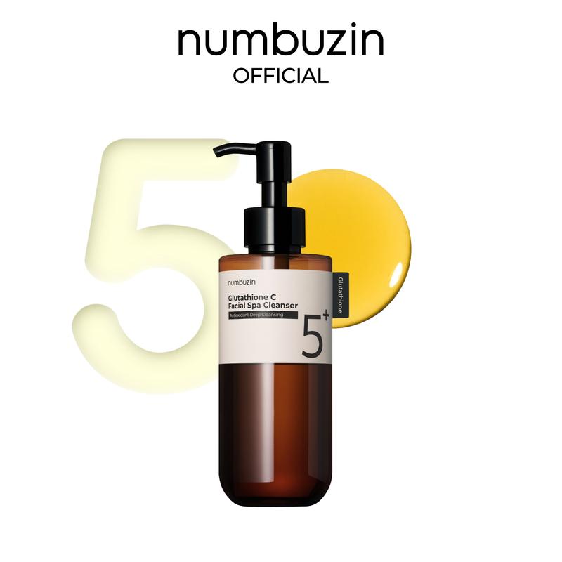 numbuzin No.5+ Glutathione C Facial Spa Cleanser | Facial Cleansing Oil to Remove Makeup and Blackheads | Unclogs Pores, Non-heavy, Nature-derived Ingredients