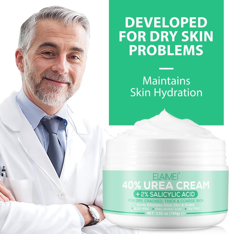 Urea Cream 40 Percent for Feet - 40% Urea Foot Cream with 2% Salicylic Acid & Hyaluronic Acid - For Feet, Hands, Heels, Elbows, Nails & Knees，Unisex