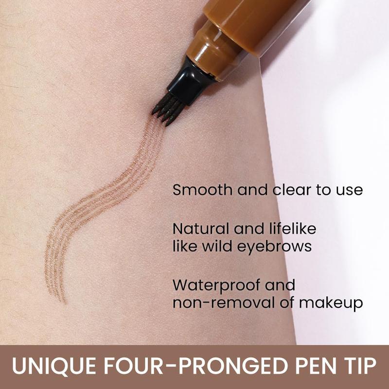 Natural Hair-Like Waterproof Eyebrow Microblading Pen, Eyebrow Pencil with an Upgrade Micro-Fork Tip Applicator For Fuller & Defined Looking Brows