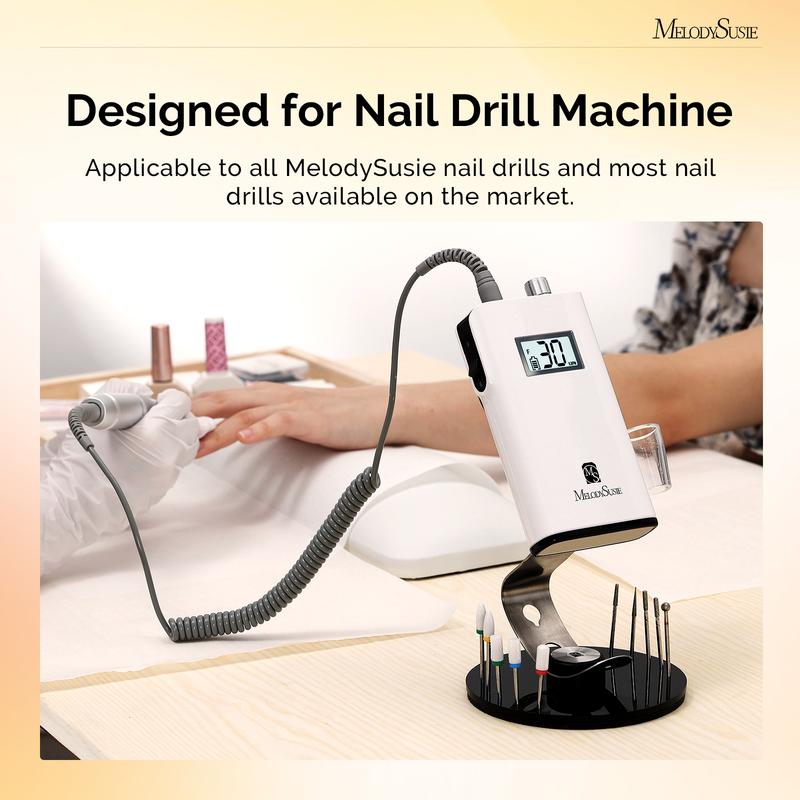 MelodySusie Nail Drill Holder, Nail Drill Pen & Bits Stand,10 Holes Acrylic Drill Bits Holder Manicure Nail Care