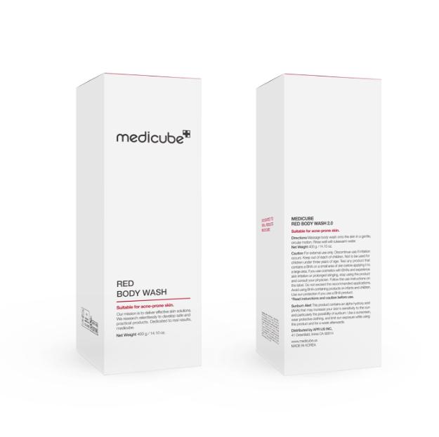 Medicube Red Acne Body Wash 14.52 Fl.oz I Low pH and Hydrating Cleanser Suitable for Bacne Treatment | Korean Skin Care-medicube Body Care Hyaluronic