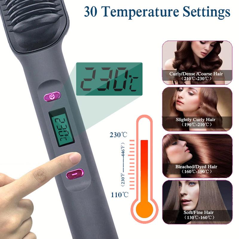 Hair Iron, Hair Straightener Comb with Brush and Comfort Features hair straightening  hairwaver Salon,Fast Heated Hair Styling Tools,Christmas Gift