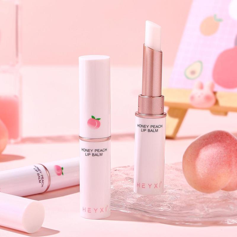 Peach Scent Lip Balm, 2pcs set Moisturizing Lipstick, Hydrating Lip Balm, Nourishing Lip Stick, Lip Makeup Product for Girls & Women