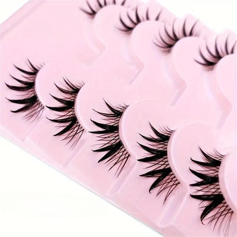 Transparent Stem Half Eye Lashes, 7 Pairs Natural Long 3D Lashes, Dramatic Clusters Manga Lashes, False Eyelashes For Cosplay Lashes