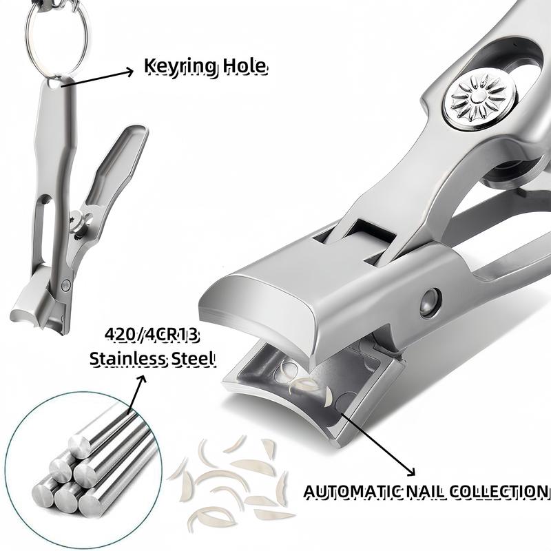 Ultra Sharp 420 Stainless Steel Nail Clippers with Wide Jaw Opening, Toenail Clippers for Thick Nails, Heavy Duty Fingernail Clippers with Catcher for Seniors, Men & Women – Ideal for Ingrown Nails, Manicure & Pedicure, Gift for Her, Nail Care, Nail Art