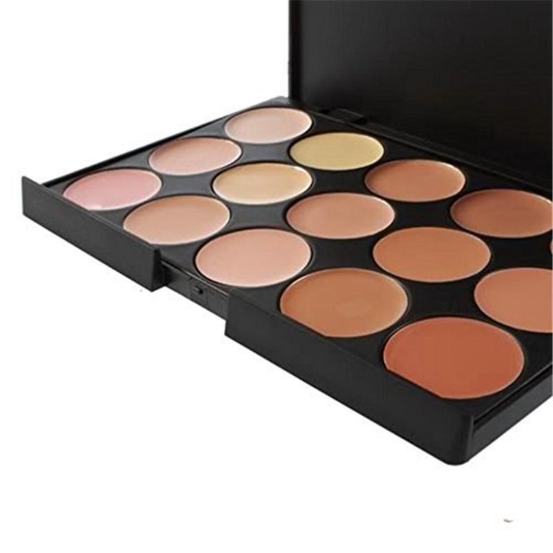 15 Color Moisturizing Cream Concealer Palette, Long-Lasting Full Coverage Correction Concealer Palette Foundation Camouflage Makeup Contour Set for Covering Correction Dark Circles Acne Blemishes #2