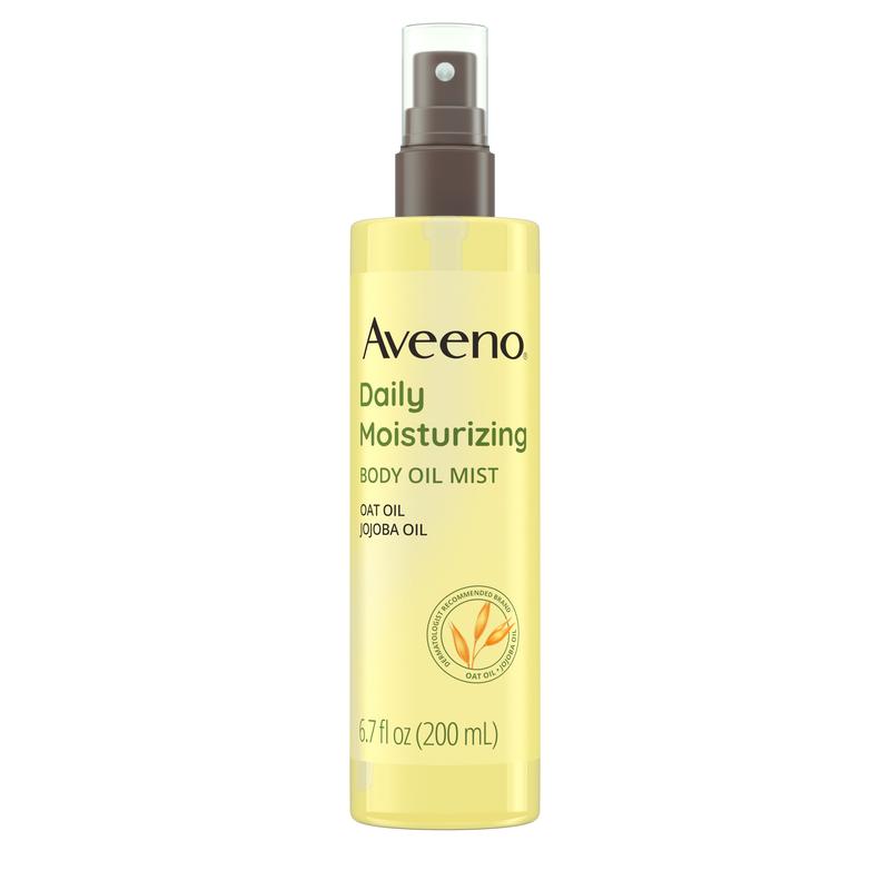 Aveeno Daily Moisturizing Body Oil Mist, with Oat and Jojoba Oil for Dry, Rough Sensitive Skin, Nourishing & Hypoallergenic Body Spray, 6.7 fl oz