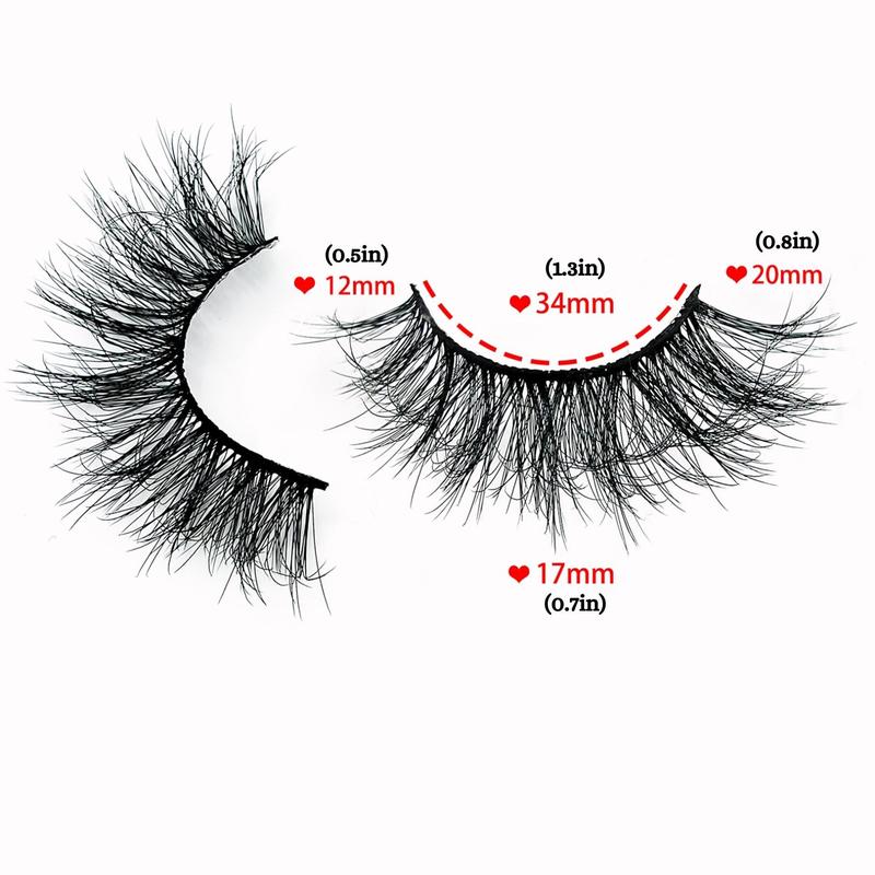 10 Pairs Cat Eye False Eyelashes, Natural Look Fluffy Curly Thick Faux Eyelashes, Portable Makeup Tool For Women, Christmas Gift