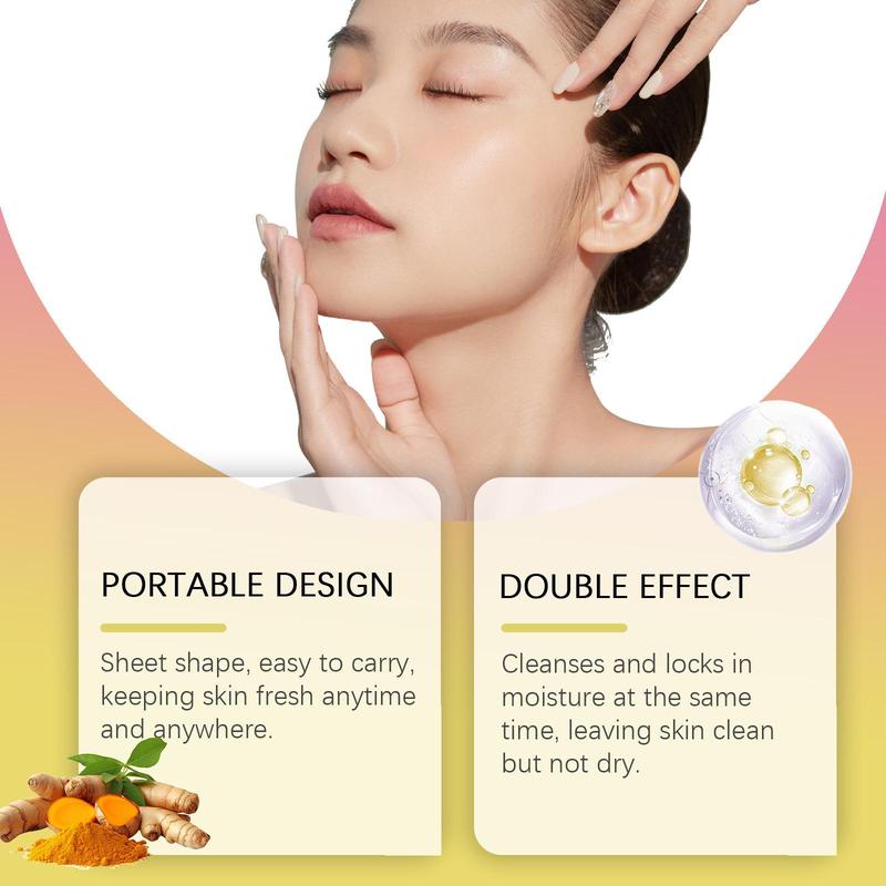 Turmeric & Kojic Acid Cleansing Pads, 1 Box Gentle Exfoliating Brightening Facial Pads, Facial Skin Care Product for All Skin Types