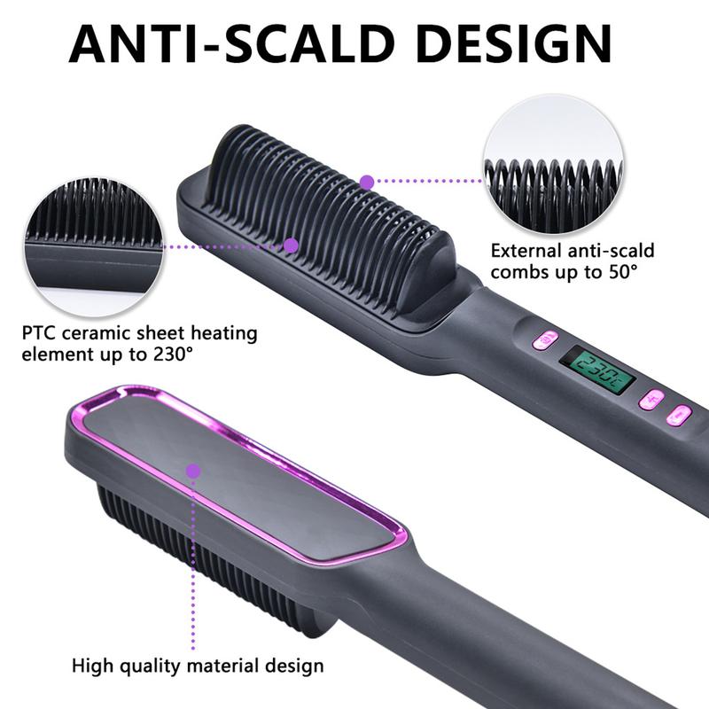 Hair Iron, Hair Straightener Comb with Brush and Comfort Features hair straightening  hairwaver Salon,Fast Heated Hair Styling Tools,Christmas Gift