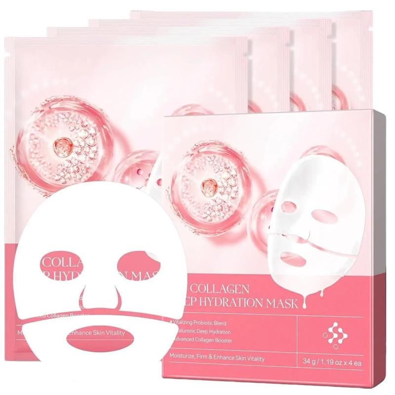 Overnight Collagen Face Mask, Deep Hydration and Firming Mask, 4-Count for Radiant Skin