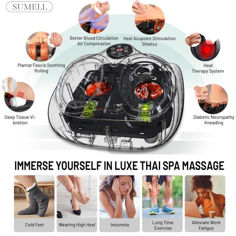 Shiatsu Foot Massager Machine with SoothingHeat, Deep Kneading Therapy, Air Compression,Relax for Home or Office Use