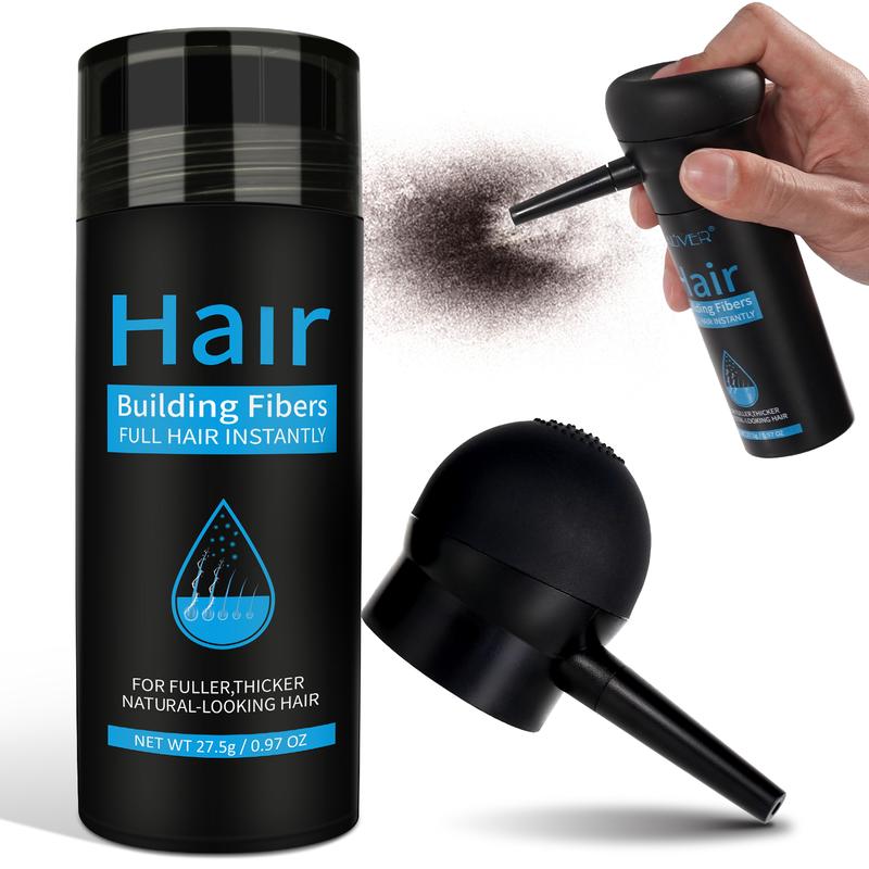 ALIVER Hair Fibers- Designed for Men, 0.97Oz- With Spray Applicator for Precise Hair Fiber Application Hair Care Comfort