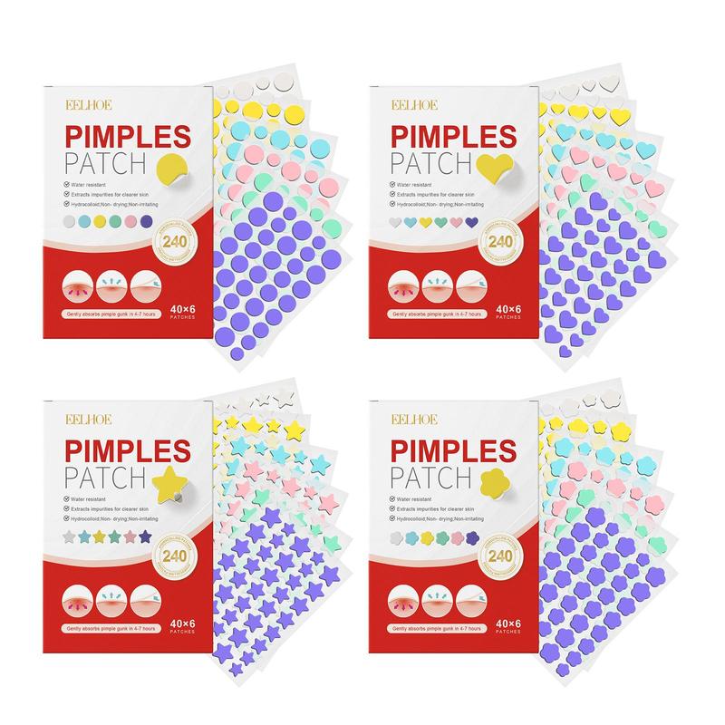 Hydrocolloid Acne Patches, 4 Boxes Portable Acne Cover Patches, Facial Skin Care Patches, Skin Care Products for Women & Men