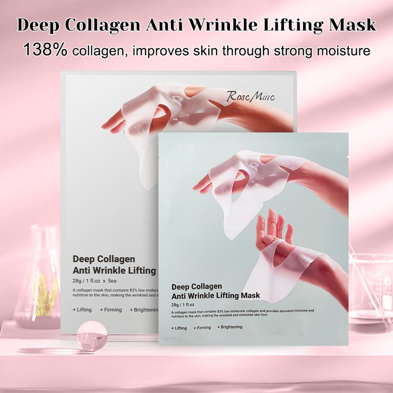 Purehealth Deep Collagen facial mask | Collagen facial mask 5 patches for moisturizing, rejuvenating, repairing and comfort facial mask Collagen Deep