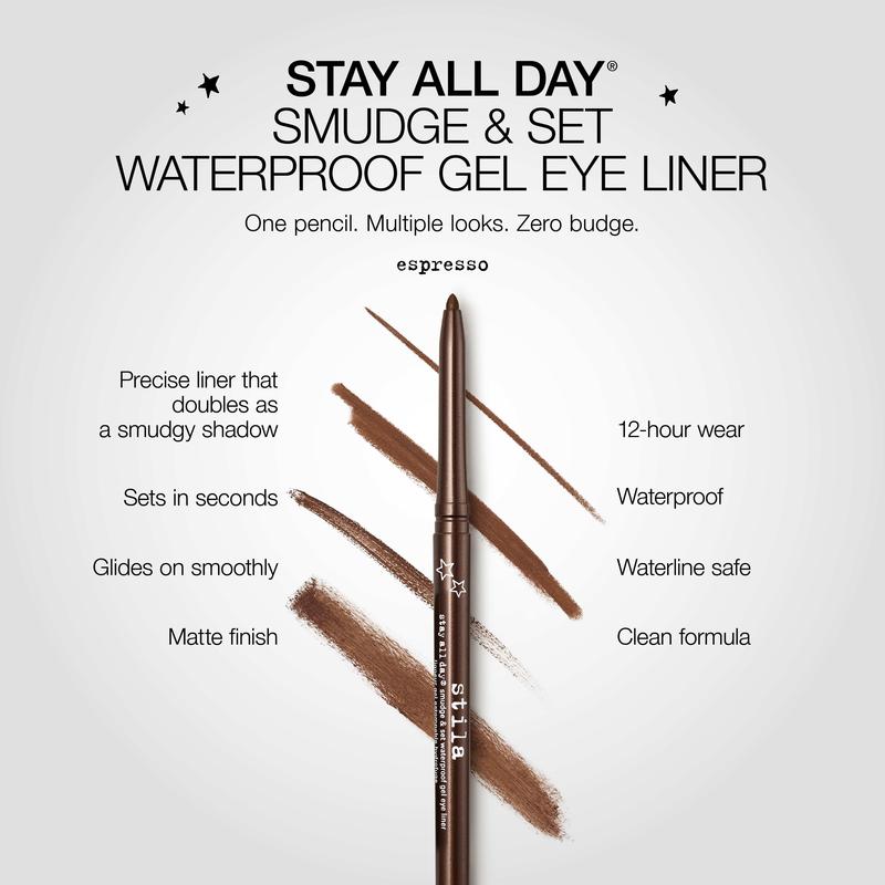 Stay All Day® Smudge & Set Waterproof Gel EyeLiner; smudge-proof, long wearing, Makeup Eyeliner Lipliner Cosmetic