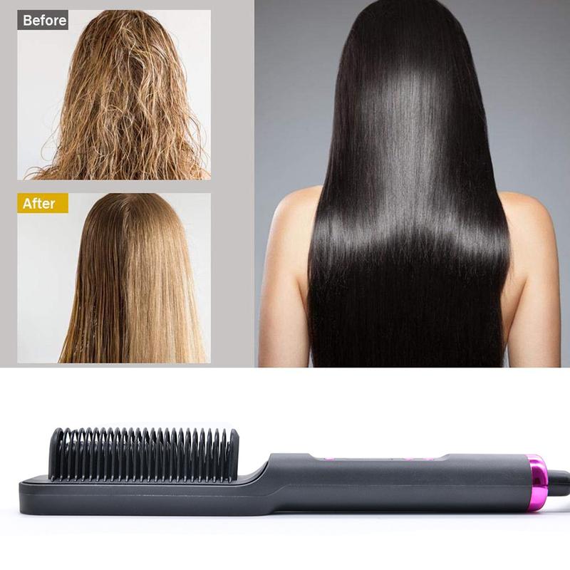 Hair Iron, Hair Straightener Comb with Brush and Comfort Features hair straightening  hairwaver Salon,Fast Heated Hair Styling Tools,Christmas Gift