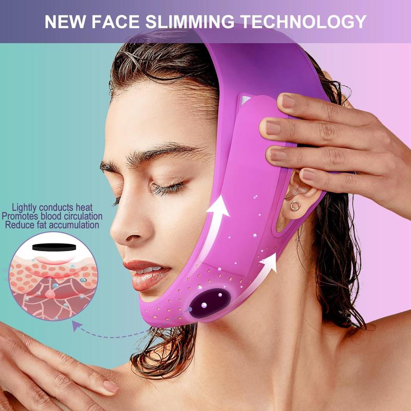 JUSRON Reusable V-line Shaping Face Msak High elasticity Soft Silicone Chin Strap Face Shaper to Removing Double Chin for Women and Men