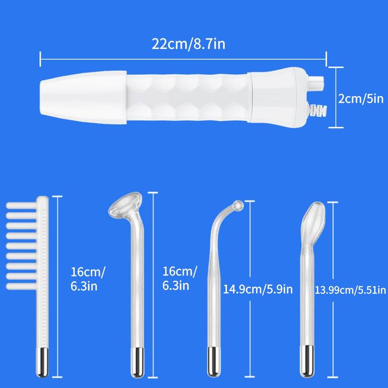 High-frequency Wand, 1 Box Handheld Hydrotherapy Beauty Instrument, Electric Facial Machine, Equipped with 4 Glass Tubes, Suitable for Facial Enhancement