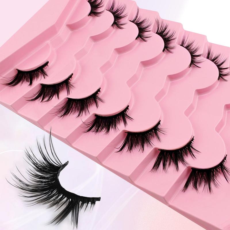 Half-eye False Eyelashes, 7 Pairs Natural Faux Lashes, Volumized False Eyelashes For Women And Girls Makeup Enhancement, Christmas, Christmas Gift