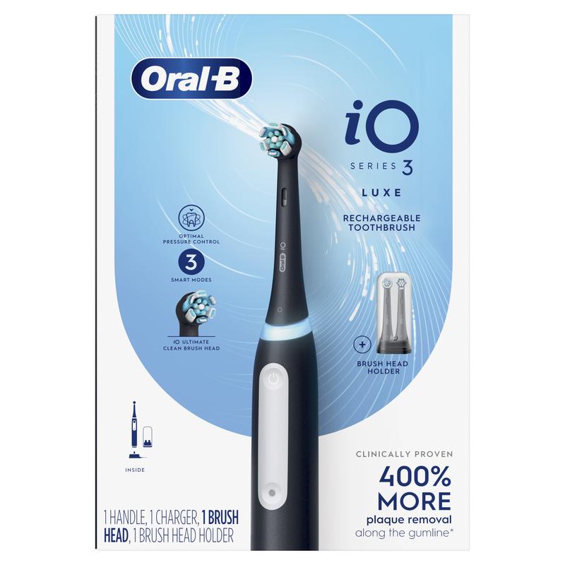 Oral-B iO3 Luxe Electric Toothbrush (1) and (1) Charger, for Adults and Children 3+