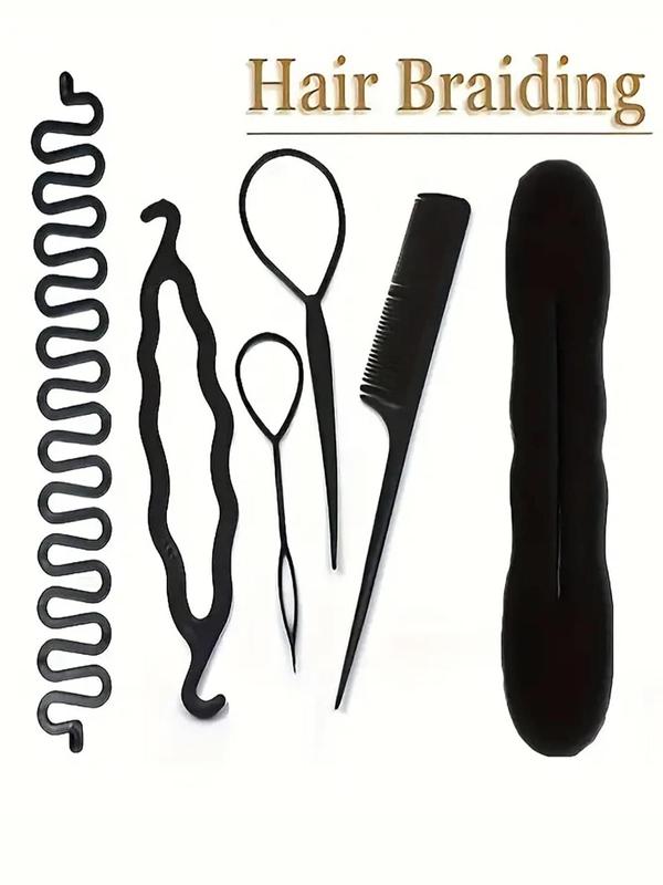 6pcs Hair Braiding Tool, Diy Hair Design Styling Tool Kit Updo Ponytail Maker Accessories Hair Braid Kit Set