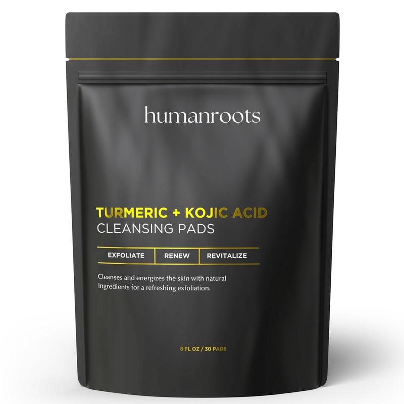 Kojic Acid Turmeric Cleansing + Exfoliating Pads - Facial and Body Cleansing, Foaming Skin Repair