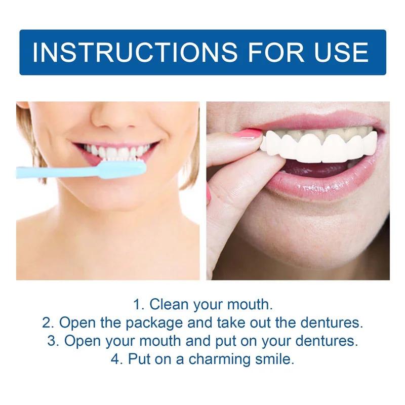 Adjustable Denture Teeth Set Instant Smiling Veneer Denture Tooth Natural Portable Braces Decorate Gaps Between Teeth