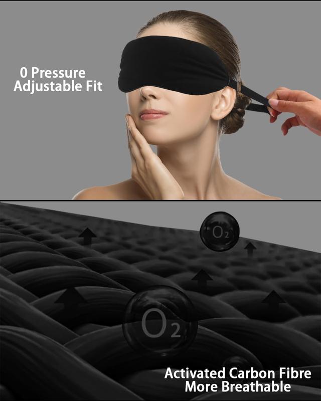 Sleep Mask for Women Men, Activated Carbon Eye Mask for Sleeping, Super Soft Eye Covers for Sleeping, Light Eyesahde, Breathable Blindfold