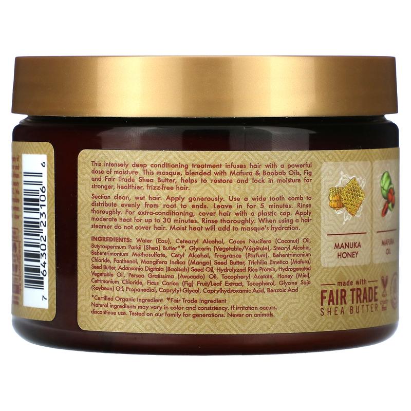 SheaMoisture Manuka Honey & Mafura Oil, Intensive Hydration Hair Masque, 11.5 oz (326 g)