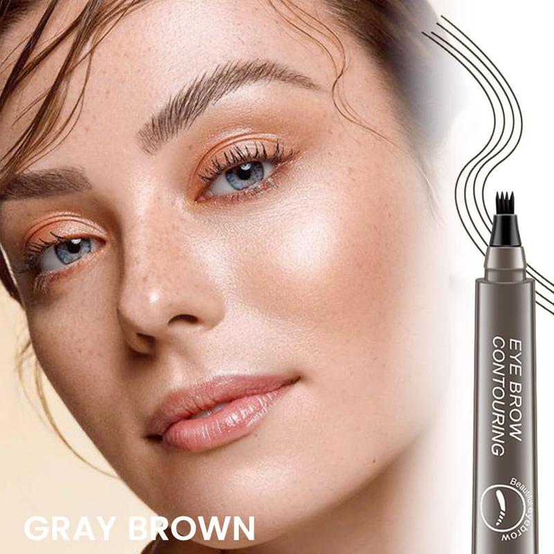 Natural Hair-Like Waterproof Eyebrow Microblading Pen, Eyebrow Pencil with an Upgrade Micro-Fork Tip Applicator For Fuller & Defined Looking Brows