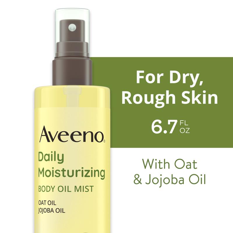 Aveeno Daily Moisturizing Body Oil Mist, with Oat and Jojoba Oil for Dry, Rough Sensitive Skin, Nourishing & Hypoallergenic Body Spray, 6.7 fl oz