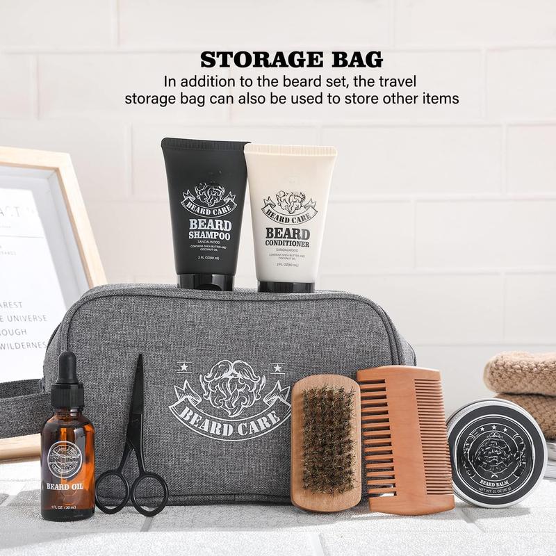 Beard Kit Beard Care  for Men Beard Travel Set Christmas Gift Travelling Bag for Men