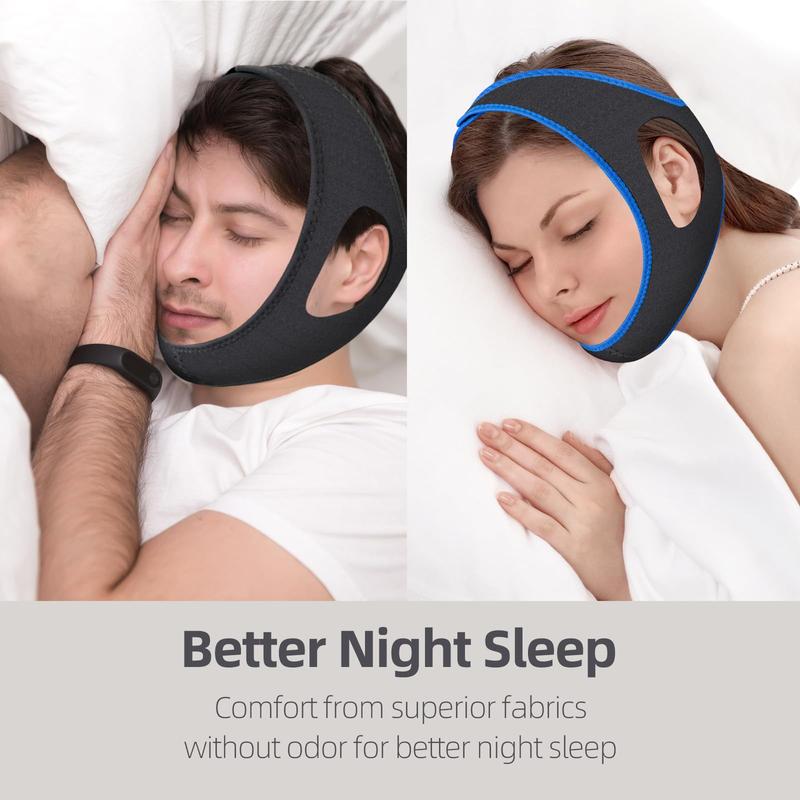 Anti Snore Chin Strap, Adjustable Stop Snoring Sleep Headband for Men & Women, Effective Anti Snore Chin Straps to Keep Mouth Closed While Sleeping