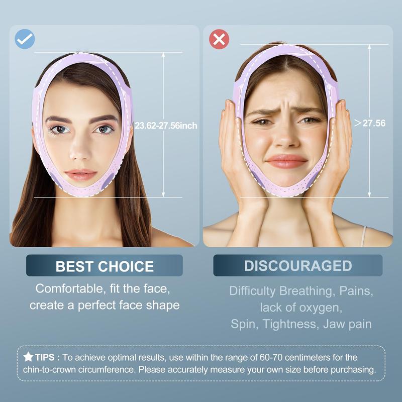 JUSRON Reusable V-line Shaping Face Msak High elasticity Soft Silicone Chin Strap Face Shaper to Removing Double Chin for Women and Men