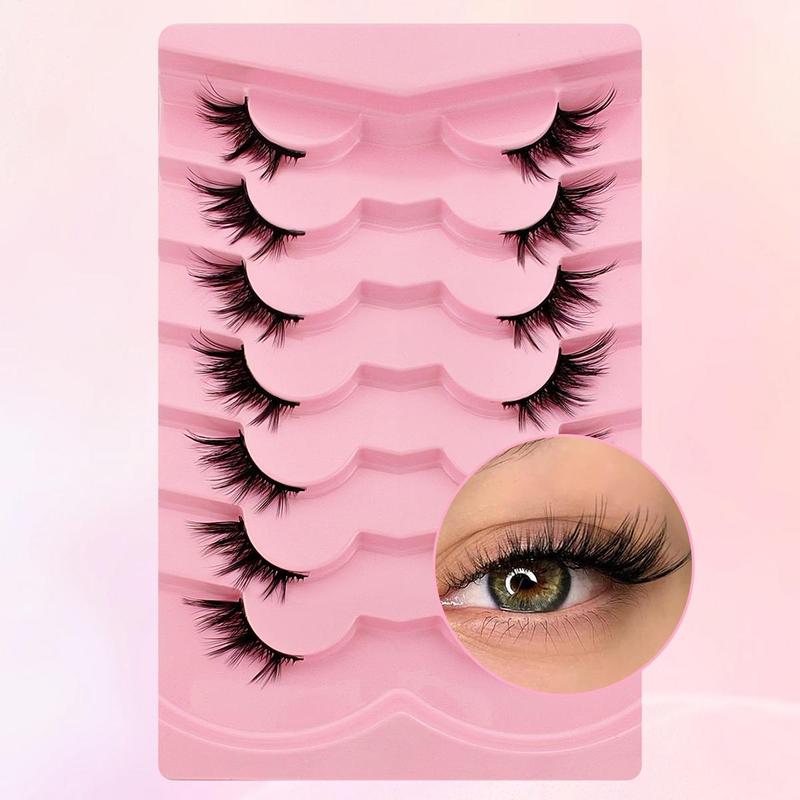 Half-eye False Eyelashes, 7 Pairs Natural Faux Lashes, Volumized False Eyelashes For Women And Girls Makeup Enhancement, Christmas, Christmas Gift