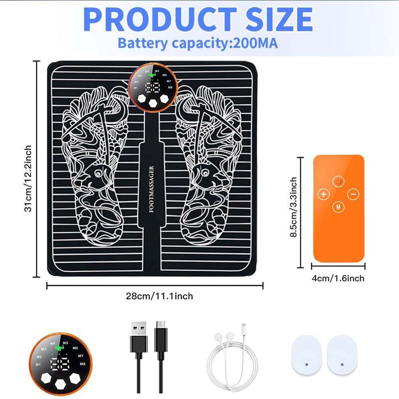 Electric Foot Massager, 8 Modes 29-gear Adjustment Foot Massage Machine, Foot Muscle Relaxation Stimulator, Foot Massage Tool for Home & Travel