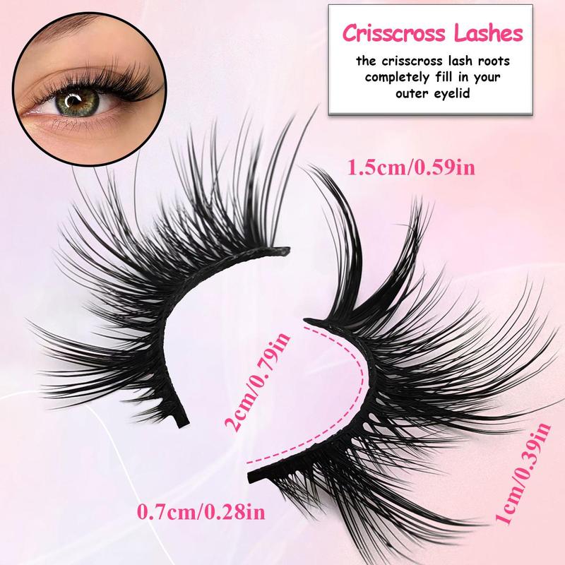 Half-eye False Eyelashes, 7 Pairs Natural Faux Lashes, Volumized False Eyelashes For Women And Girls Makeup Enhancement, Christmas, Christmas Gift