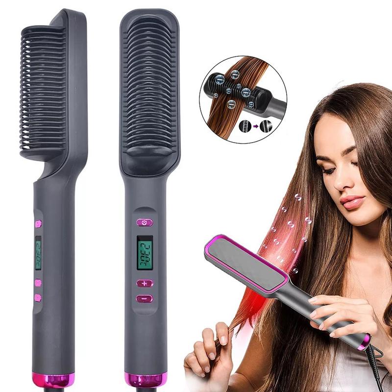 Hair Iron, Hair Straightener Comb with Brush and Comfort Features hair straightening  hairwaver Salon,Fast Heated Hair Styling Tools,Christmas Gift