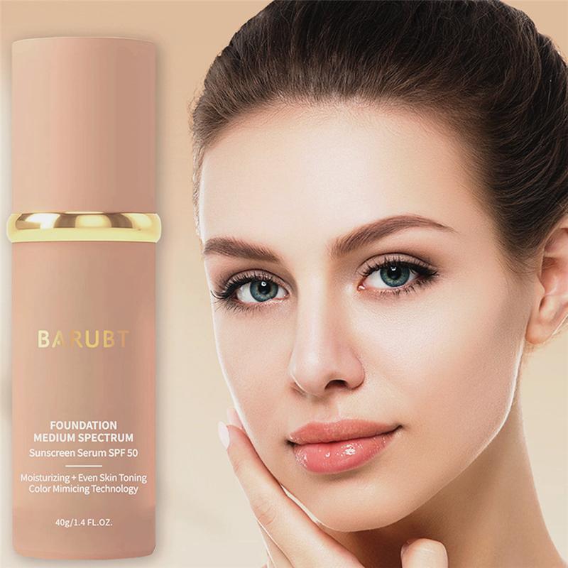 Sun Protection,4 in 1 Light Spectrum,Suncreen, 4 in 1 Foundation Sunscreen,  Liquid-Foundation 4 In 1 Medium Spectrum,  Hydrating Medium Full Coverage Concealer with SPF 50+, Skincare